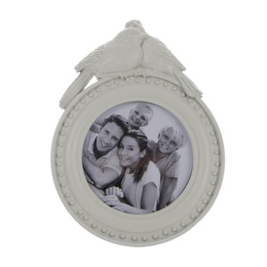 Porte-photo rond Birdy - 24 x 18 cm - Beige crème