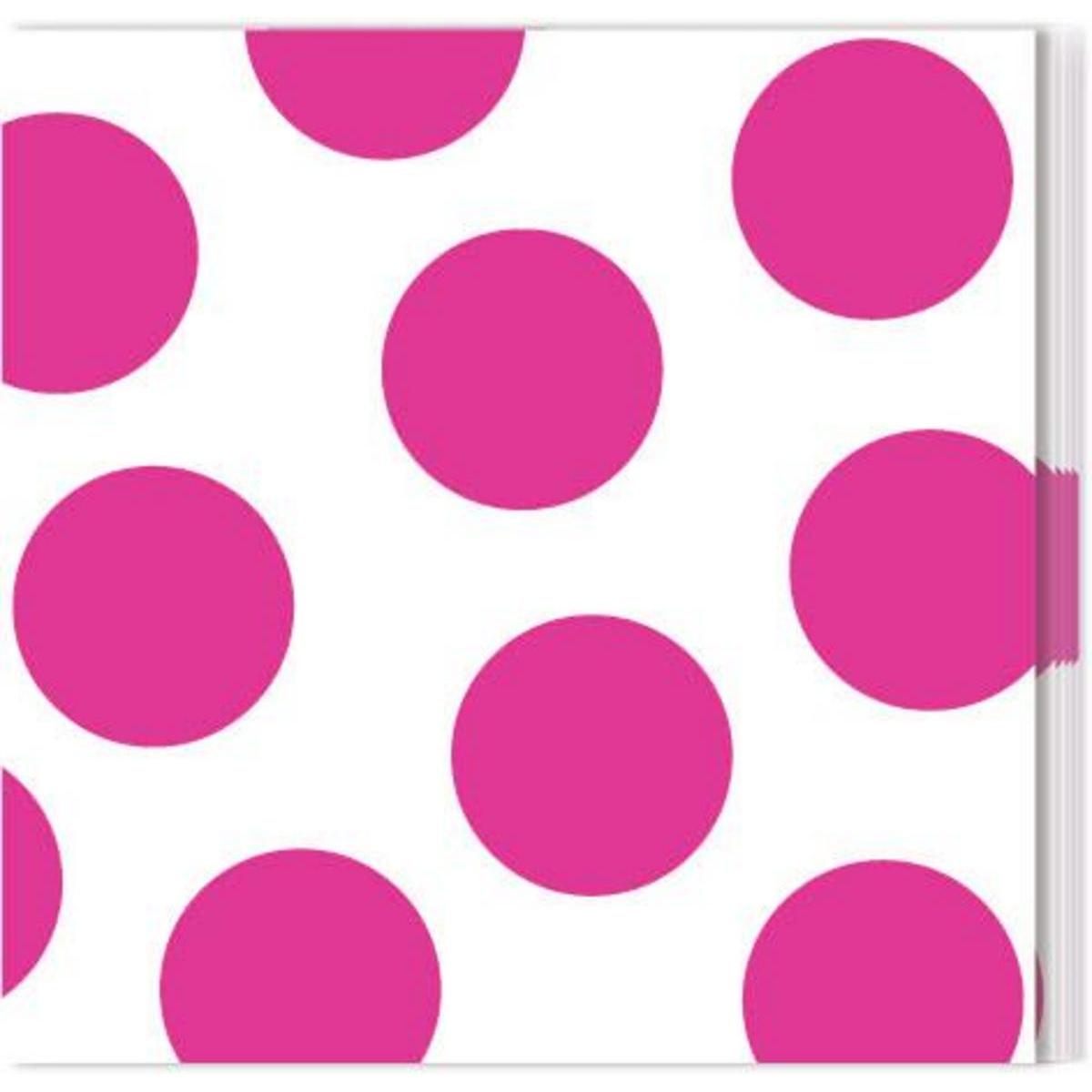 12 serviettes à pois - Papier - 33 x 33 cm - Rose et blanc 12 serviettes à pois - Papier - 33 x 33 cm - Rose et blanc