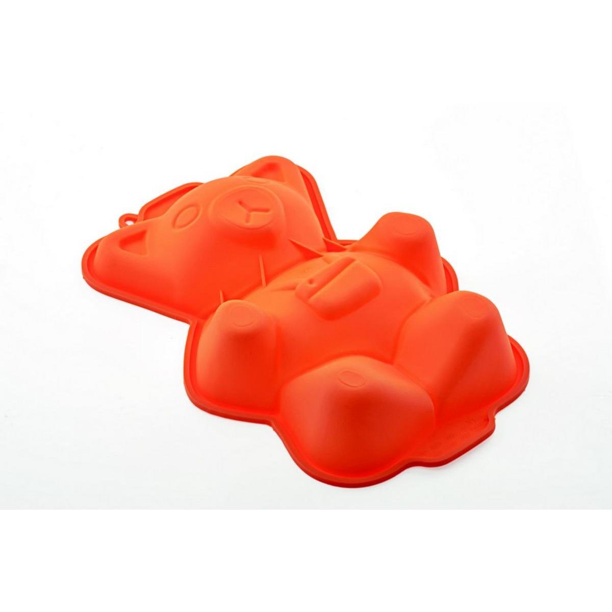 Moule à gâteau forme ourson - Silicone - Orange