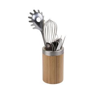 Porte ustensiles rond en bambou - 10 x 32 cm - Marron