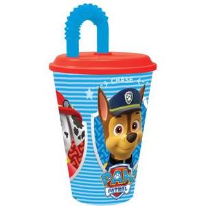 Gourde avec paille Pat Patrouille - Polypropylène - 430 ml - Multicolore