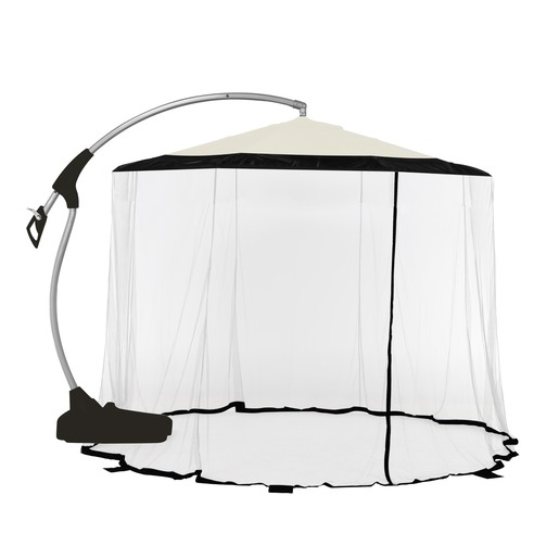 Voile Moustiquaire Pour Parasol Deporte Rond Diametre 3 X H 2 5
