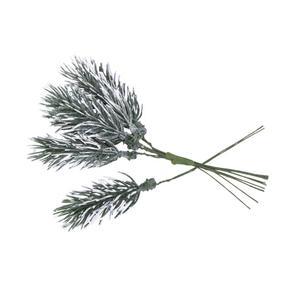 Branches de sapin enneigées sur tiges - 13.5 - Blanc