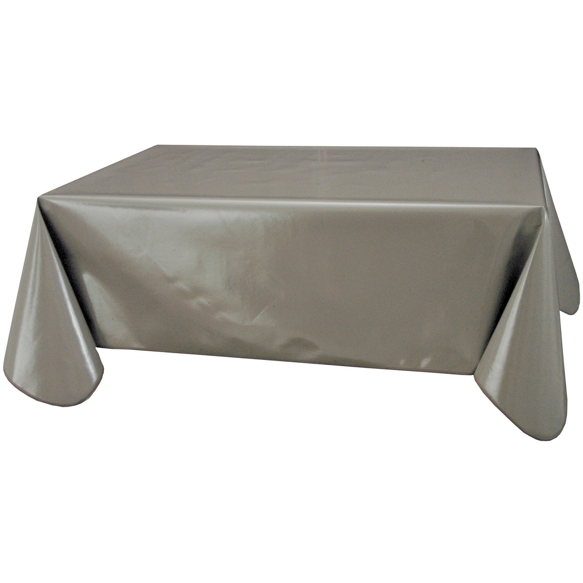 Nappe en toile cirée rectangulaire uni laquée - 140 x 250 cm - Gris Nappe en toile cirée rectangulaire uni laquée - 140 x 250 cm - Gris