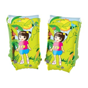 Brassards de natation décor jungle modèle exploratrice - 30 x 15 cm - Vert