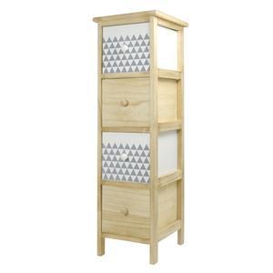 Meuble Tallinn 4 tiroirs - L 25 x H 82 x l 29 cm - Multicolore