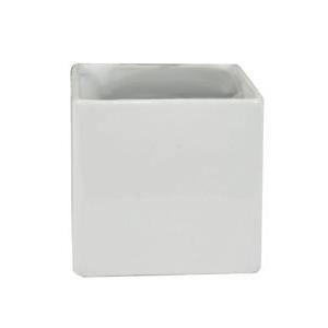 Vase cube - Céramique - 15 x 15 x15 cm - Blanc