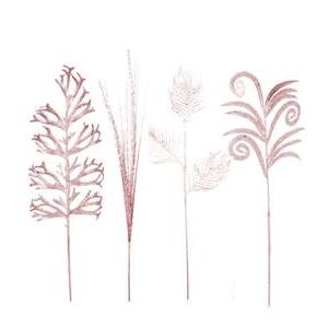 Feuille synthétique de décoration pailletée - H 70 à 80 cm - Rouge