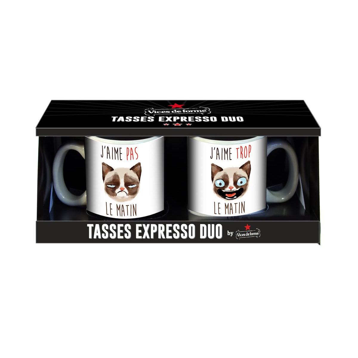 2 tasses à expresso - Céramique - H 6 cm - Multicolore 2 tasses à expresso - Céramique - H 6 cm - Multicolore