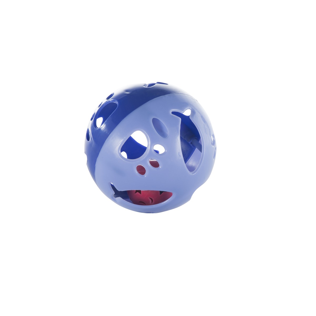 Balle clochette pour chat - Diamètre 12 cm - Bleu