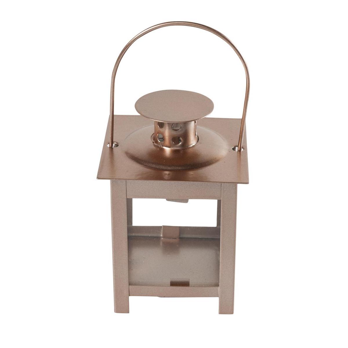 Mini lanterne - Acier - Ø 7 x H 11 cm - Beige ou noir Mini lanterne - Acier - Ø 7 x H 11 cm - Beige ou noir