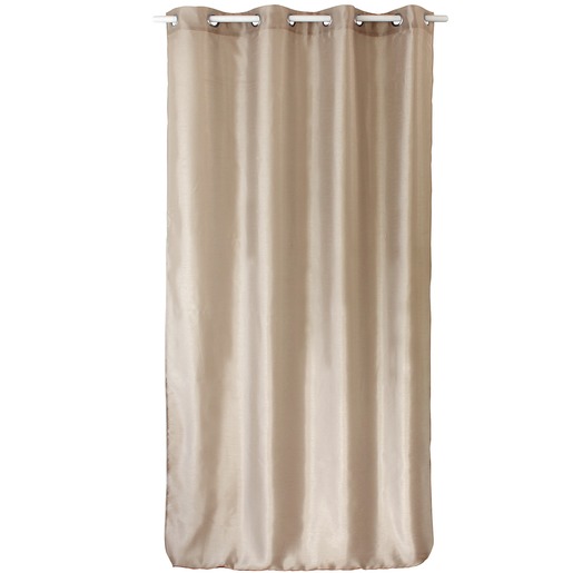 Rideau à œillets effet soie brillante - 140 x 240 cm - couleur beige ... Rideau à œillets effet soie brillante - 140 x 240 cm - couleur beige ...