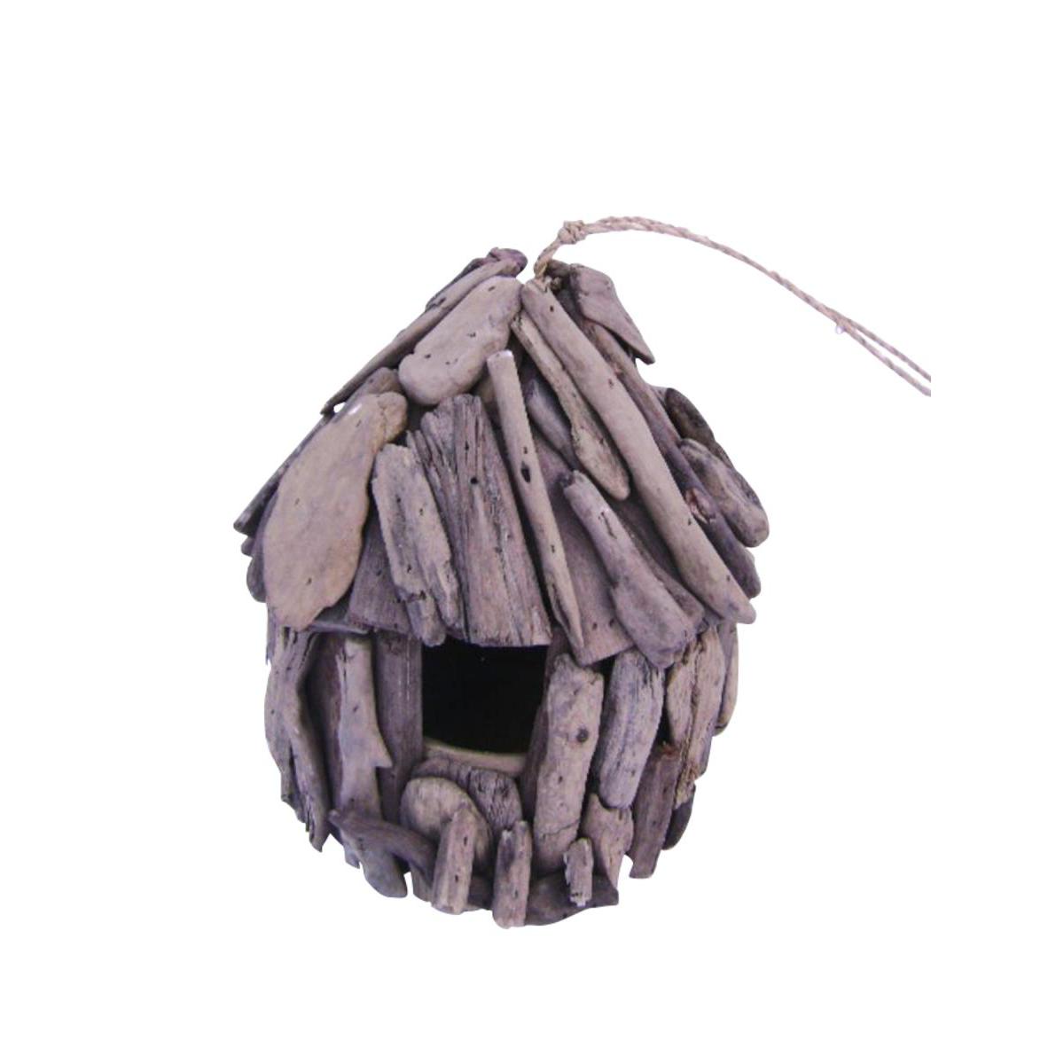 Maison bois couleur ronde - Bois - D 17 x 23 cm - Marron