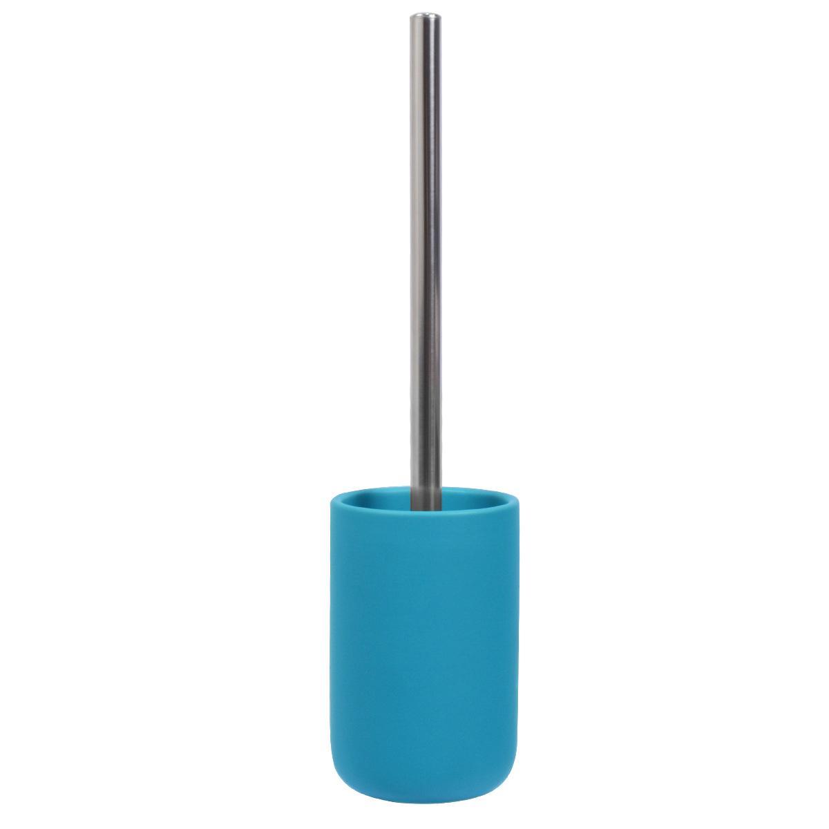 Pot + brosse WC céramique - Bleu Pot + brosse WC céramique - Bleu