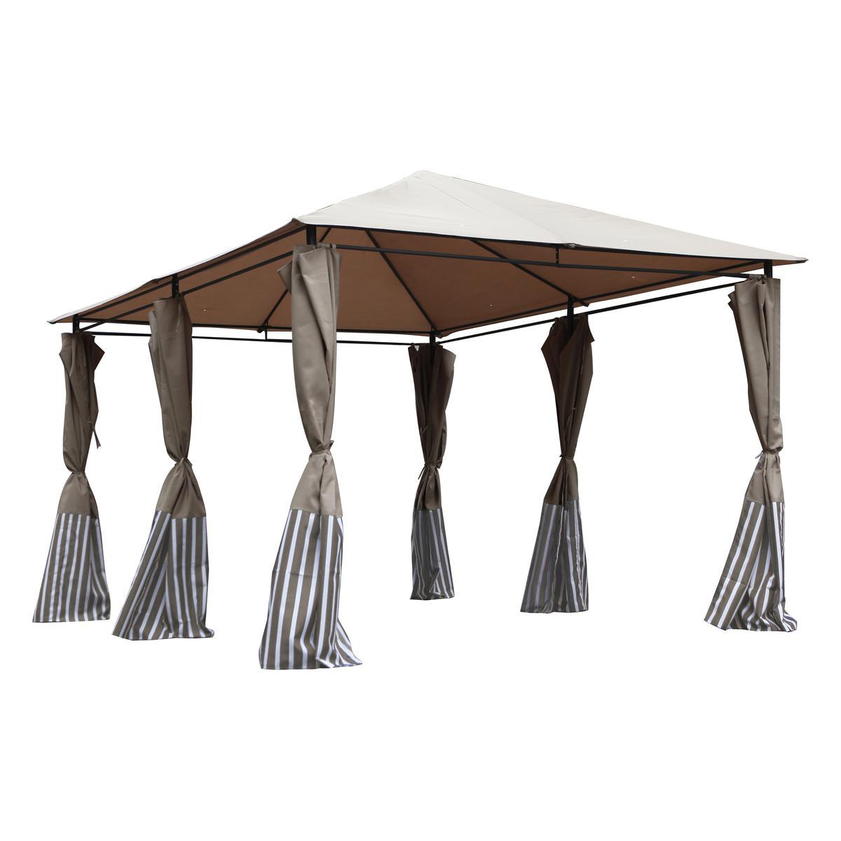 Tonnelle - 3 x 4 x 2,60 m - marron taupe Tonnelle - 3 x 4 x 2,60 m - marron taupe