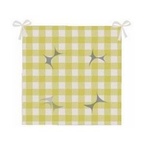 Galette de chaise imprimé vichy - 40 x 40 cm - Jaune - K.KOON
