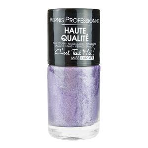 Vernis à ongles teinte métallisée n°27 - ø 2.8 x H 6.75 cm - Violet Violine métallisé - MISS EUROPE