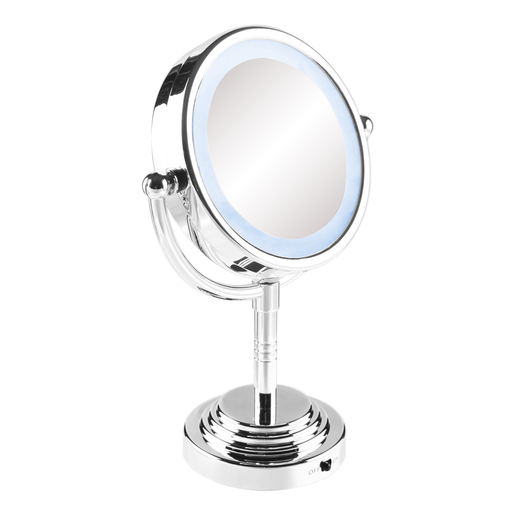 Miroir Lumineux Abs Finition Chromee Gris Transparent Soin