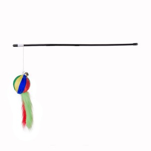 Jouet pour chat bâton modèle balle - Hauteur 46 cm - Multicolore