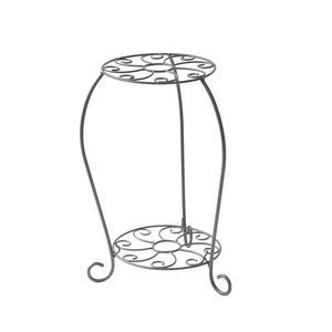 Porte - plantes 2 niveaux - ø 39 x H 51 cm - Marron, gris