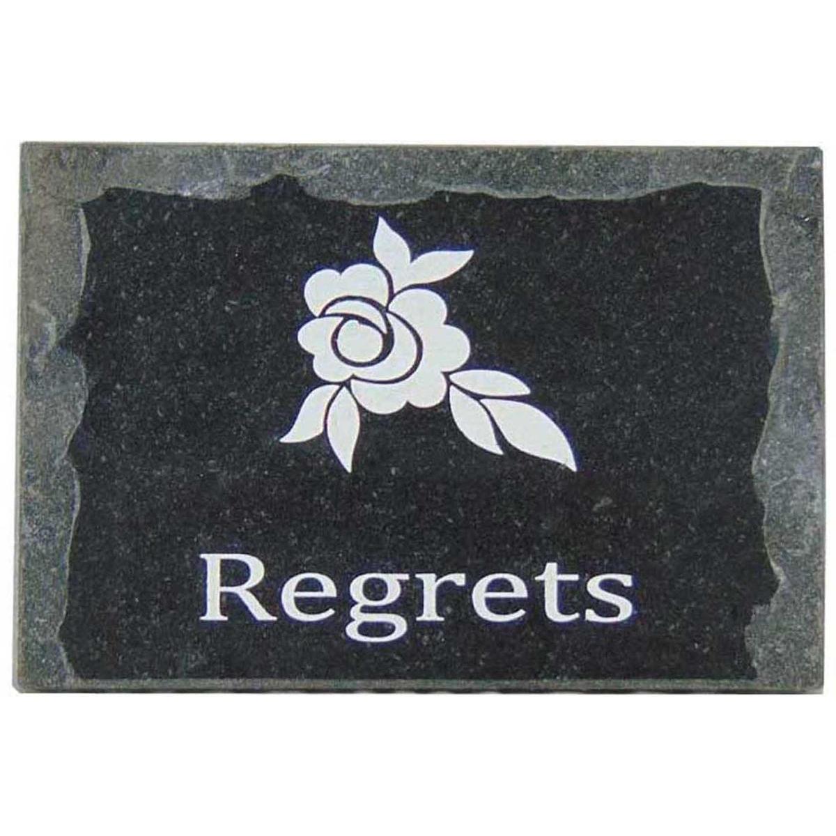 Plaque funéraire - 12 x 18 cm - Noir