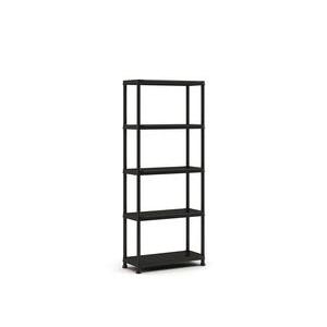 Étagère de rangement plus - 75 x 32 x H 176 cm - Noir