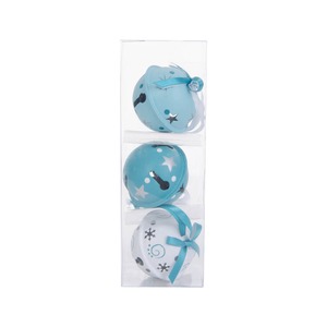Lot de 3 suspensions clochettes Noël - 6 cm - Multicolore