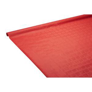 Nappe damassée - papier - 1,18 m x 6 m - Rouge