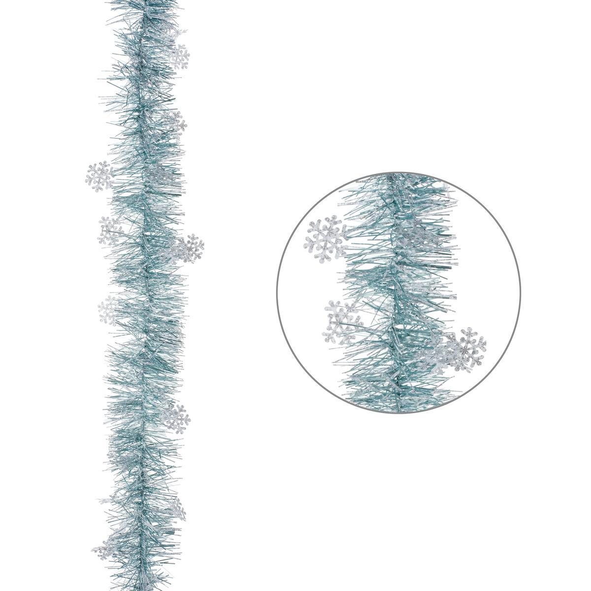 Guirlande scintillante flocons - 2 m - Bleu et gris Guirlande scintillante flocons - 2 m - Bleu et gris