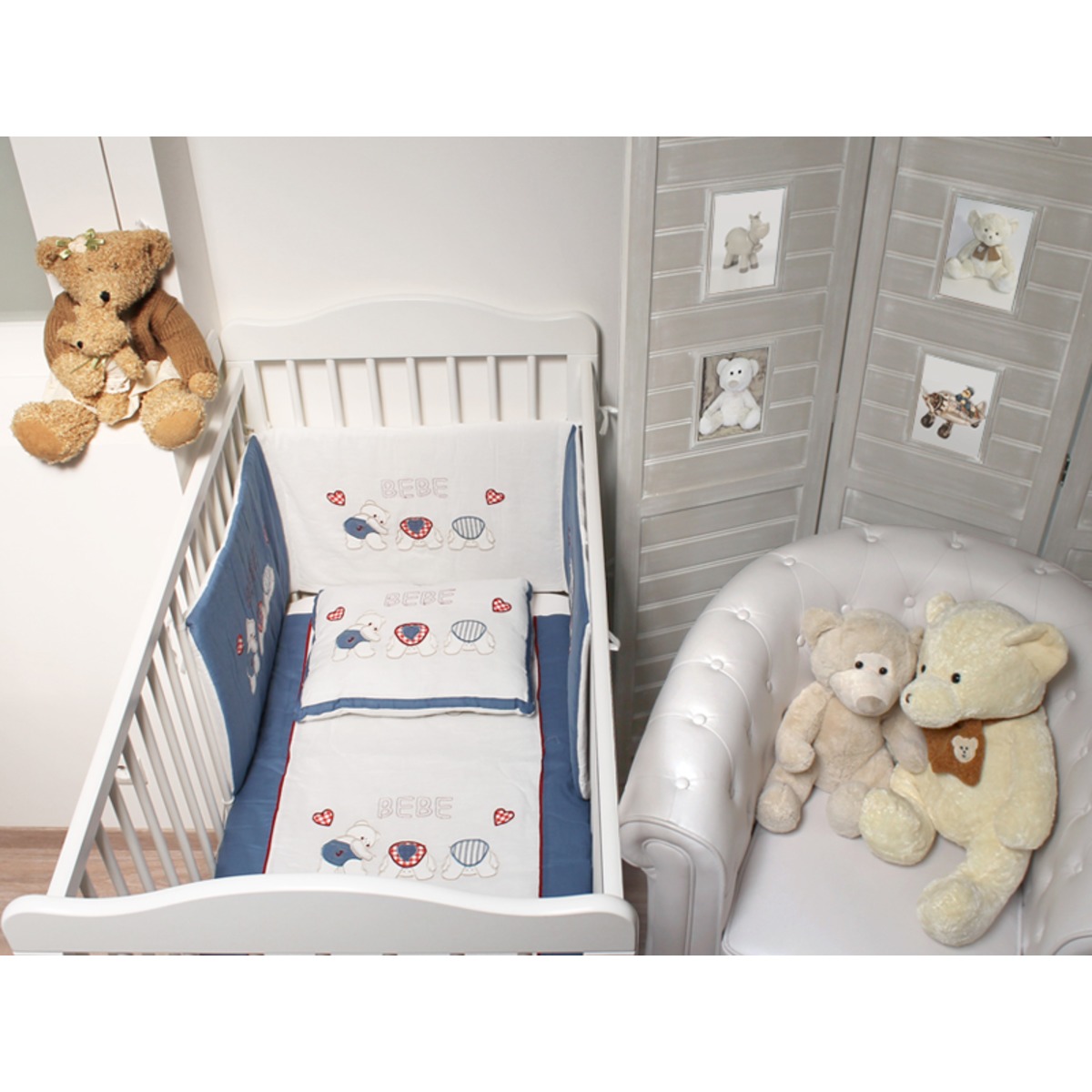 Couette bébé garçon + oreiller - Couette 90 x 110 cm - Oreiller 35 x 45 cm - Bleu