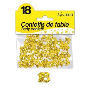 Confettis de table 18 ans or