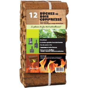 Bûches de bois compressées pack de 12 bûches