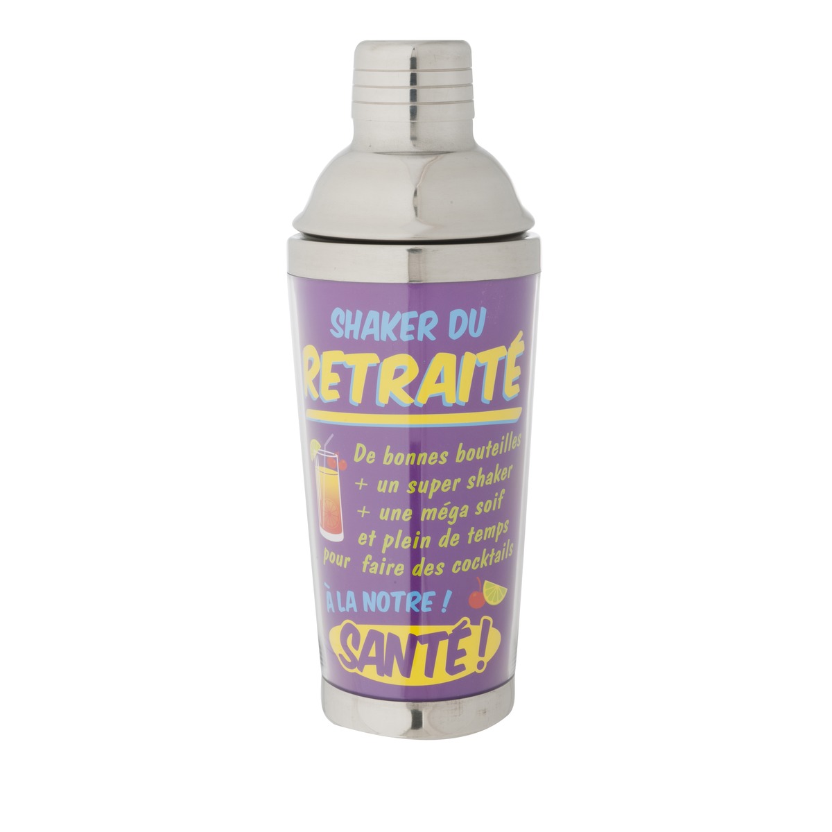 Shaker humoristique en acier inoxydable - Hauteur 22,5 cm - Différents modèles Shaker humoristique en acier inoxydable - Hauteur 22,5 cm - Différents modèles