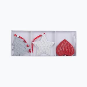 Coffret de 3 suspensions Noël - 10 cm - Multicolore