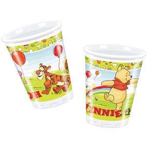 Lot de 10 gobelets Winnie en polypropylène - 20 cm - Multicolore