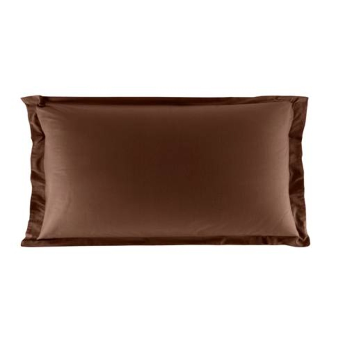 Taie d'oreiller volant plat 100% coton 57 fils 50 x 70 cm - marron chocolat Taie d'oreiller volant plat 100% coton 57 fils 50 x 70 cm - marron chocolat