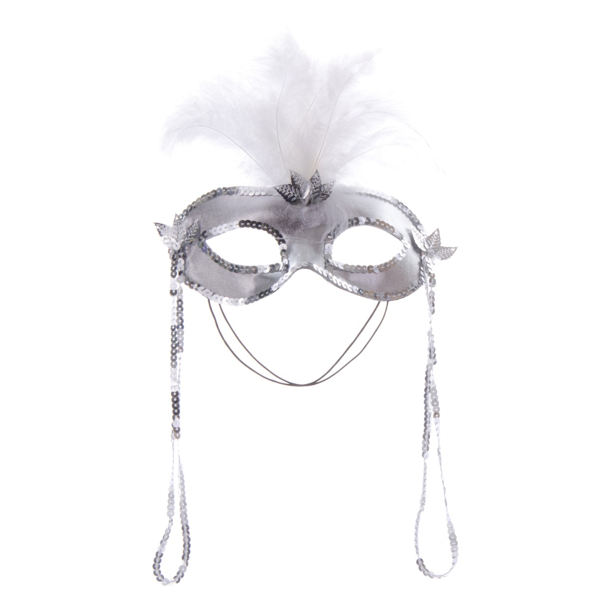 Masque plumes - 20 x 35 cm - Blanc Masque plumes - 20 x 35 cm - Blanc