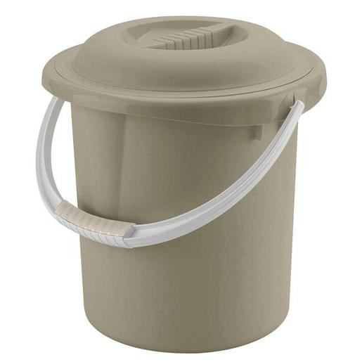 Seau Couvercle Plastique Marron Balais Brosses Bassines