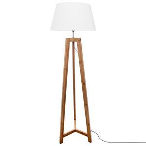 Lampadaire trépied bambou blanc H 153 cm