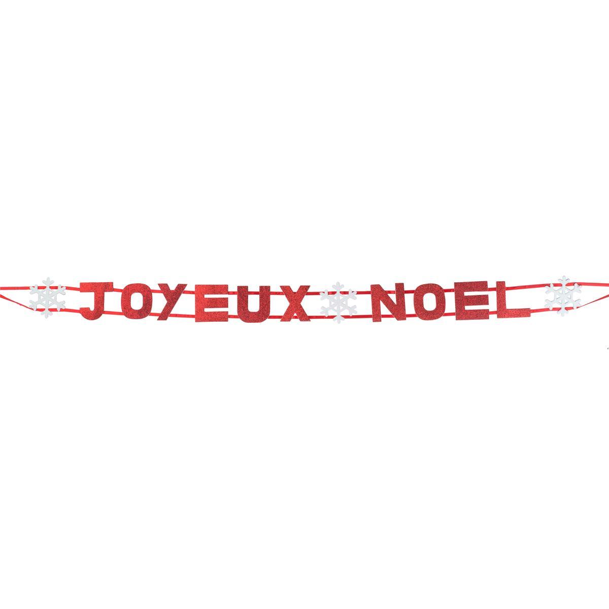 Guirlande Joyeux Noël - ø 10 x L 1.37 m - Rouge, blanc
