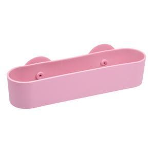 Étagère de douche à ventouses - L 5.7 x H 4.7 x l 23.5 cm - Rose