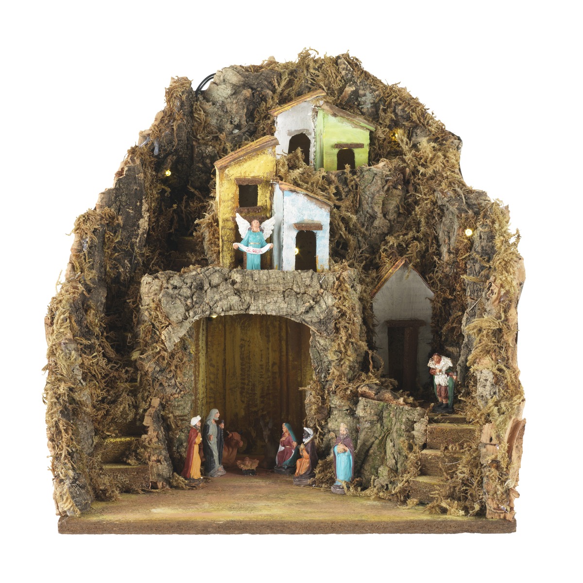 Crèche lumineuse avec 9 santons - 30 x 24 x 39 cm - Multicolore Crèche lumineuse avec 9 santons - 30 x 24 x 39 cm - Multicolore