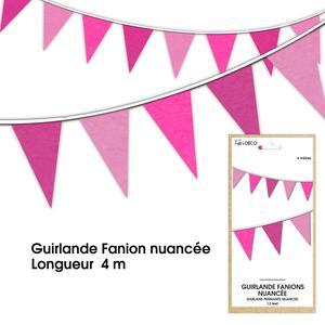 Guirlande fanion nuancée fuchsia