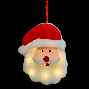 Lanterne de Noël rouge lumineuse à led blanc chaud H24,5 cm