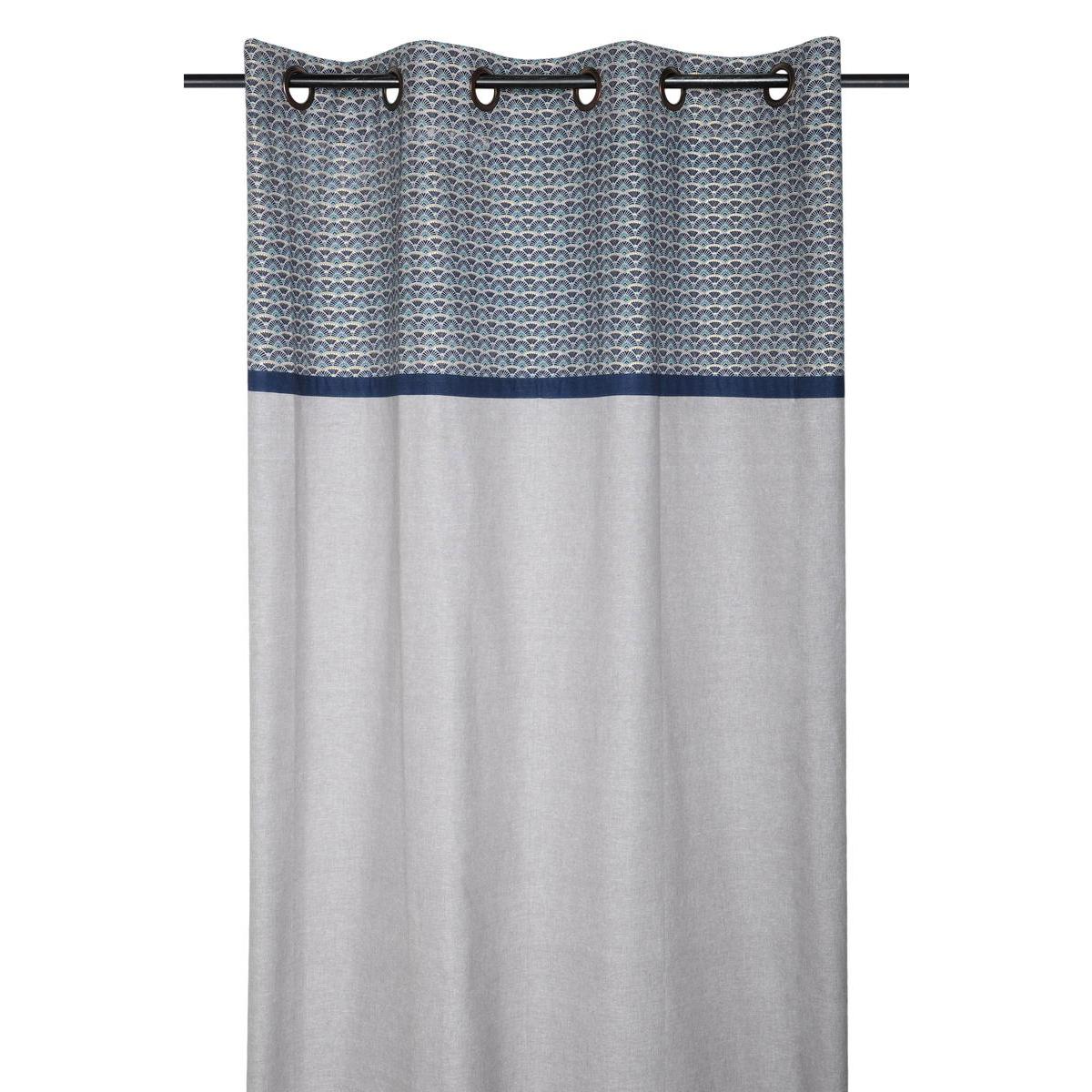 rideau guirmard l 240 x l 135 cm bleu gris rideaux et voilages la foir fouille