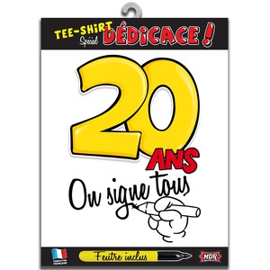 Tee-shirt Spécial dédicace 20 ans en coton - TU