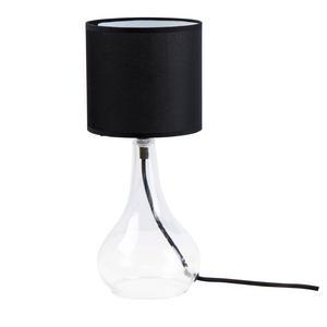 Lampe en verre - Verre et acier - Ø 15 x H 34 cm - Noir