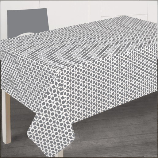 Nappe Rectangulaire A Motifs Cristallins L 240 X L 145 Cm Gris