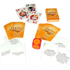 3 jeux sexy pour joueurs de 40 ans et plus ambiance coquine - 18 x 12 x 7 cm - Orange