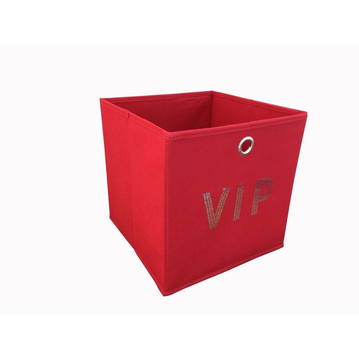 Cube de rangement - 28 x 28 x H 28 cm - Rouge